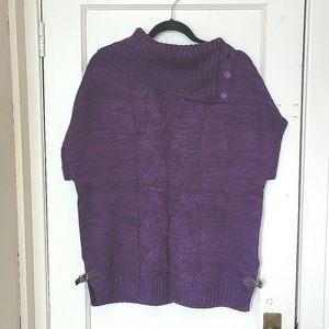 BNWT Ricki's Size M/L Purple Short Sleeve Cable Knit Sweater